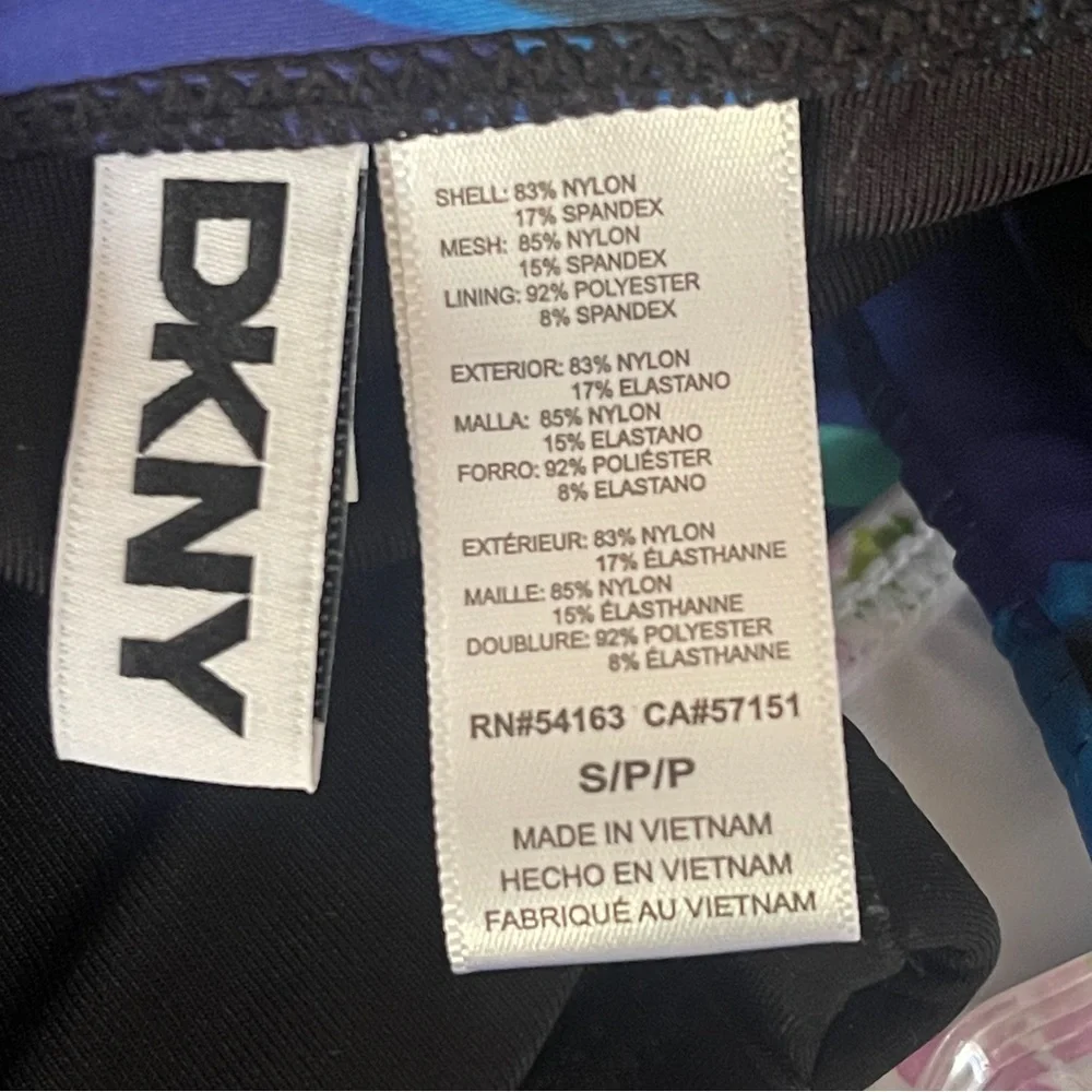 DKNY Black Swimsuit with Blue & Indigo Print size S NWT - Picture 5 of 5